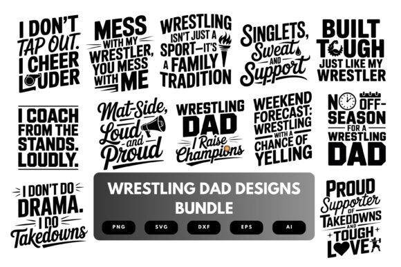 A Wrestling Dad SVG Bundle for Embroidery Designers
