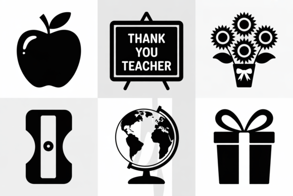 An Embroidery Designer's Take on the Teacher Appreciation Icons Set