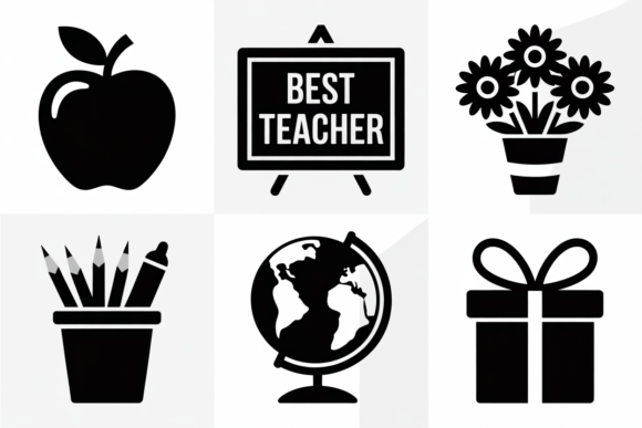 Best Teacher Icons Apple Globe Pencils