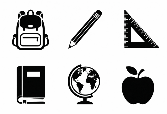 Beyond Pencils and Books: A Designer's Take on the School Supplies Icons Bundle