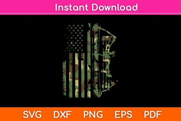 Camo American Flag Bowhunting Svg File Review