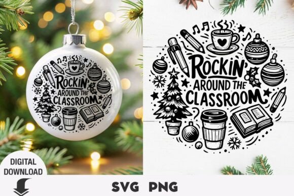 Christmas Teacher, Christmas Ornaments: A Festive Embroidery Design