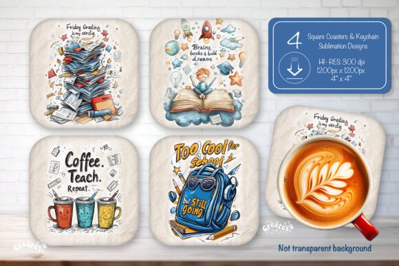 Evaluating a Funny Teacher Square Coaster Embroidery Design
