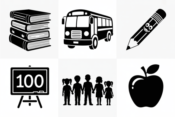School Icons Bundle: A Versatile Design for Embroidery