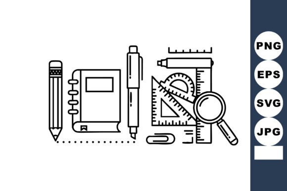 School Supplies Vector: A Clean, Minimal Design