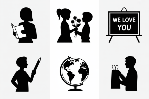School Teacher Student Globe Gift Icons