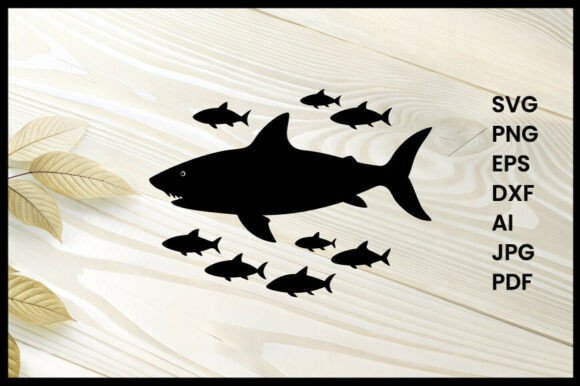Silhouette Designs: Shark Hunting Fish Embroidery