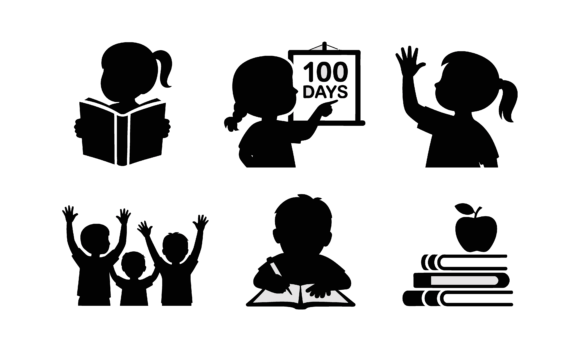 Silhouettes Illustrating School Children: A Design Review
