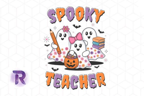 Spooky Teacher Cute Boo Sublimation PNG